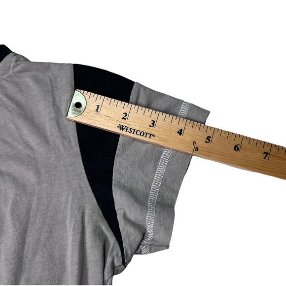 LAT Ladies Game Day Lace Up Short Sleeve Tee Shirt Size S Titanium White Black - Picture 11 of 12